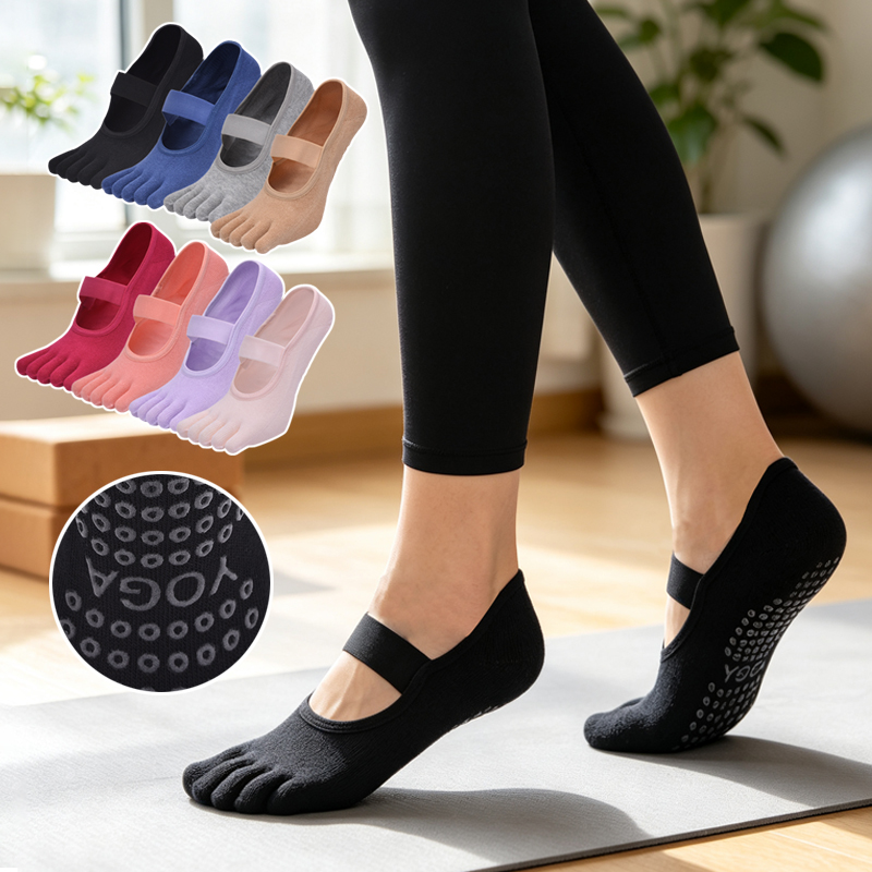 Medias Para Pilates Y Yoga - Calcetines de pilates antideslizantes con cinco