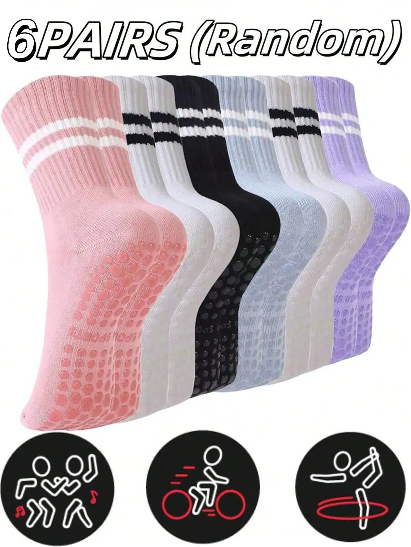 Medias Para Pilates Y Yoga - 6 pares de calcetines deportivos de